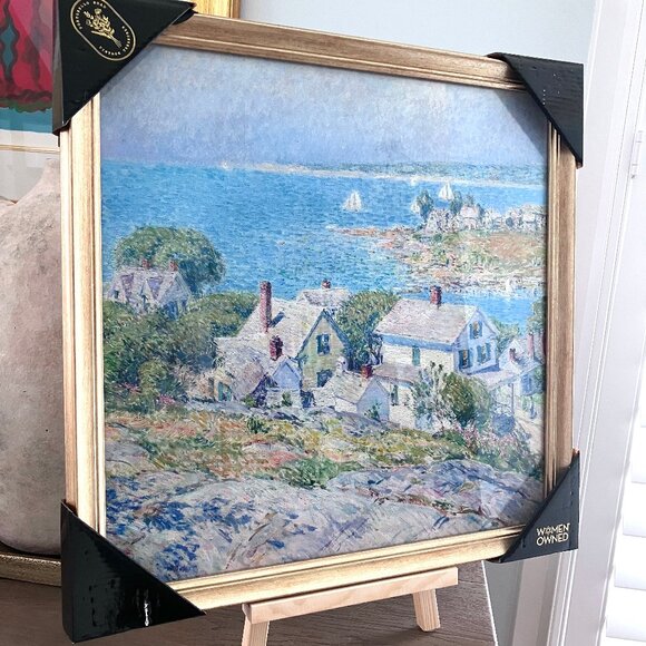 Sapna Shah Framed Art Print Painting Beach Water Landscape Picture - Picture 2 of 6